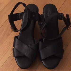 Black heel sandals
